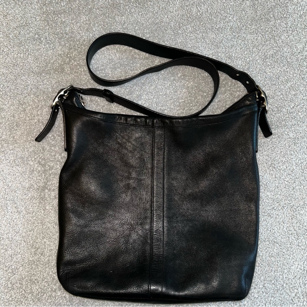 Coach Vintage Black Leather Satchel Bag
